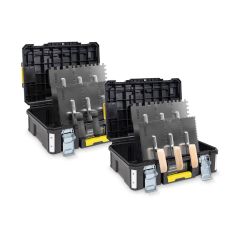 Zahnkellenkoffer-Set mit Holz- oder Softgriff
